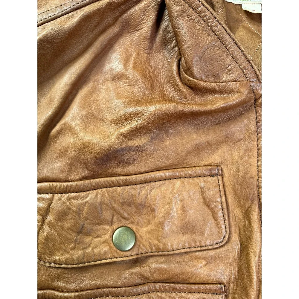 Banana Republic Leather Safari Bush Vest Mens M Brown Vintage 1985 Mill Valley